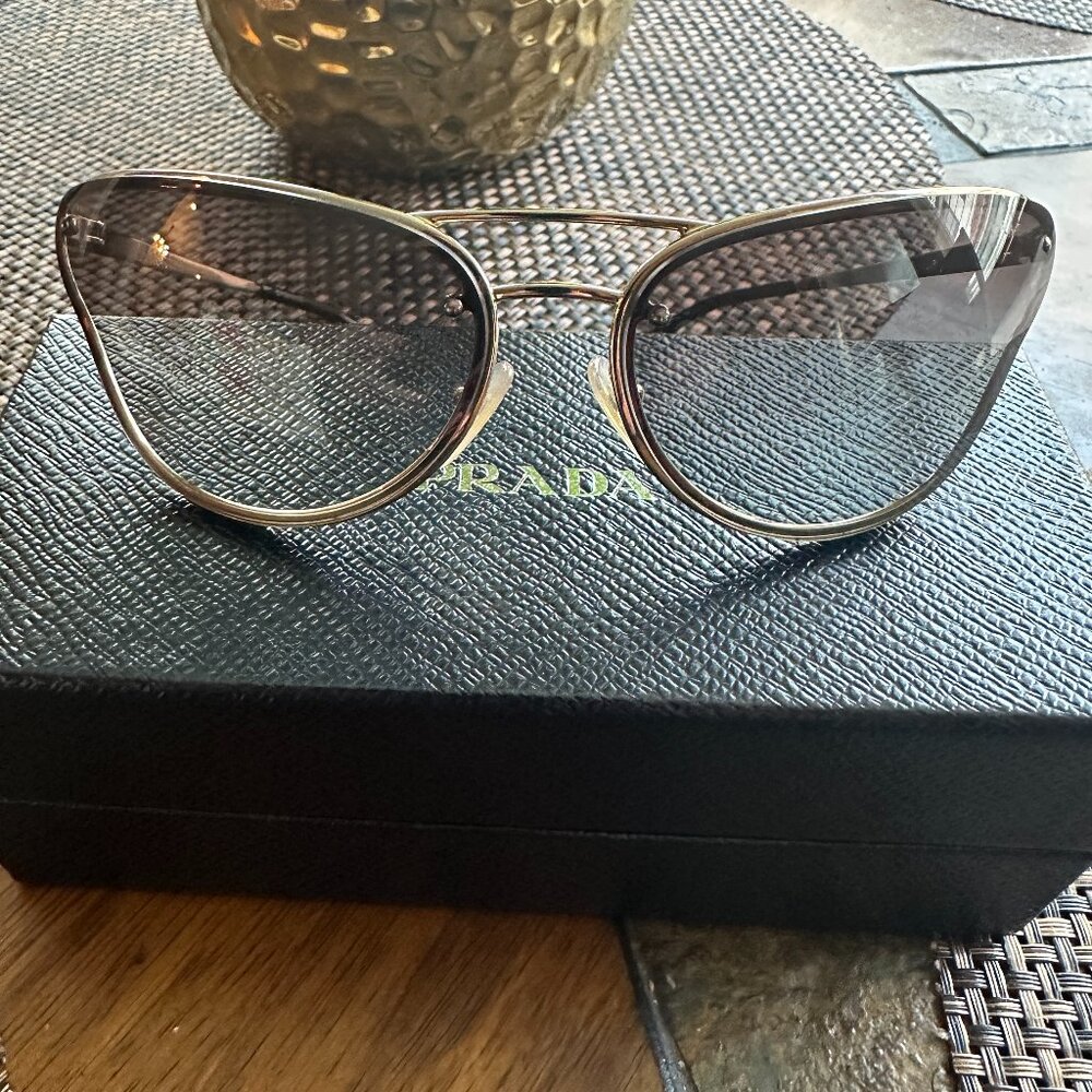 PRADA Gold GRADIENT SUNGLASSES ZVN-OA7 120 2N AUTHENTIC